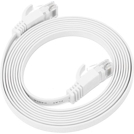 Câble Ethernet Plat CAT6 Gigabit 8 Fils Cuivre - Longueur 2 Mètres (1/5)