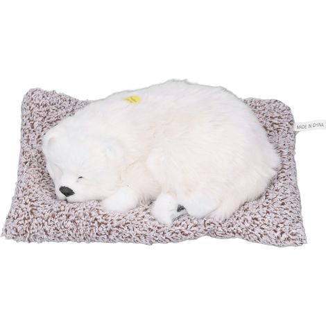 Jouet Chien en Peluche avec Son - Décoration Voiture Cadeau Original - Chien Blanc Samoyède (1/5)