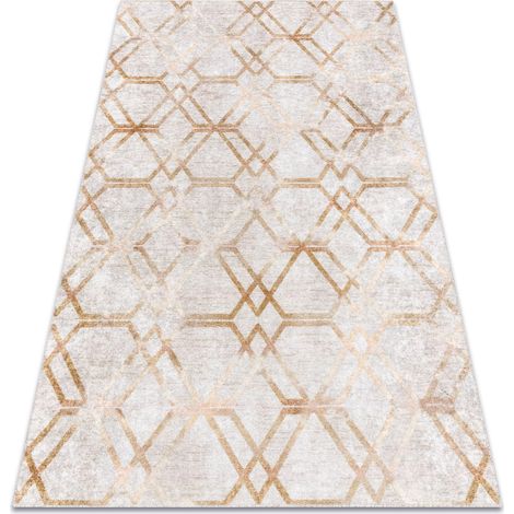 MIRO 51805.804 washing carpet Geometric, trellis anti-slip - gold yellow 80x150 cm