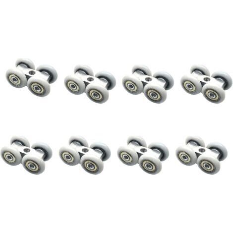 8 Pièces Roulettes Pour Portes Coulissantes, Roulettes Pour Portes Coulissantes, Porte coulissante à roulement à billes, Adaptées aux Balcons, Cuisines, Salles à Manger