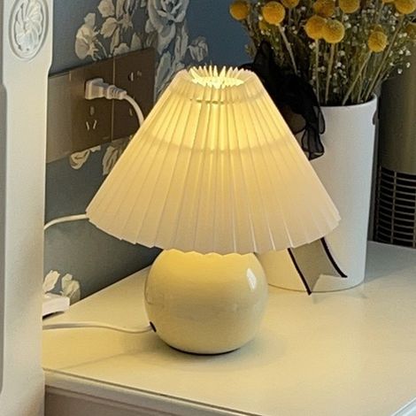 Gefaltete Keramik-Nachttischlampe Gemütliche & einstellbare Atmosphäre-lsw (1/3)
