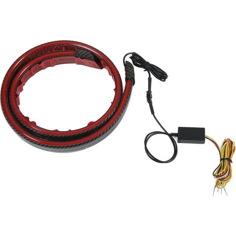 1,28 m langer Heckspoiler mit roter LED-Außenbeleuchtung (12 V DC) und Aufkleberleiste für das Heckdach von Autos (1/5)