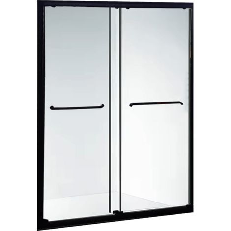 Desineo – Porte coulissante 140 x 190 cm pour douche et hammam – Verre trempé SECURIT 6mm – Structure aluminium – Poignée inox (1/5)
