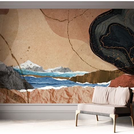 Fotomurale adesivo stickers - murali decorativo - soggiorno moderno - effetto realistico - Paesaggio astratto 312x219 cm (1/5)