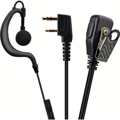 Auricular Microfono PTT para Emisora Walkie Baofeng UV5R 1 M Negro