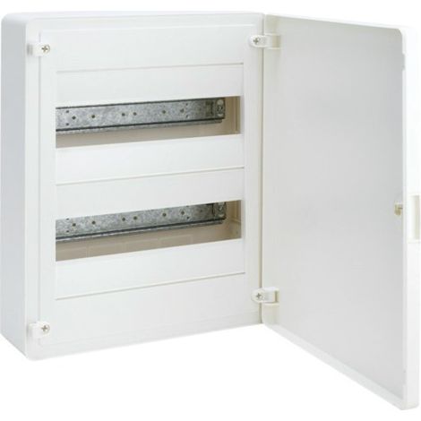 Hager – Tableau électrique surface golf VF 2 rangées 24 modules blanc opaque – VS212PE – IP40 – Isolation classe II – Ouverture 180°