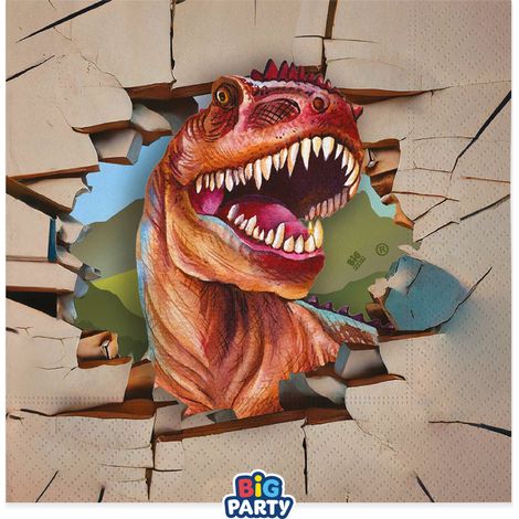 Big Party Tovaglioli Carta 33 x 33 Cm Dinosaurs Cf 16 Pz