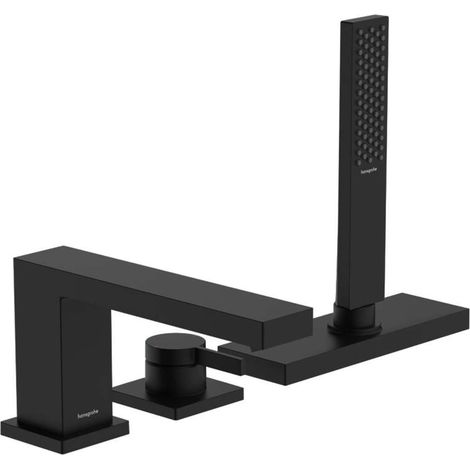 Hansgrohe Tecturis E - Badewannenarmatur für Wannenrand, 3-Loch-Montage, sBox, schwarz matt 73443670