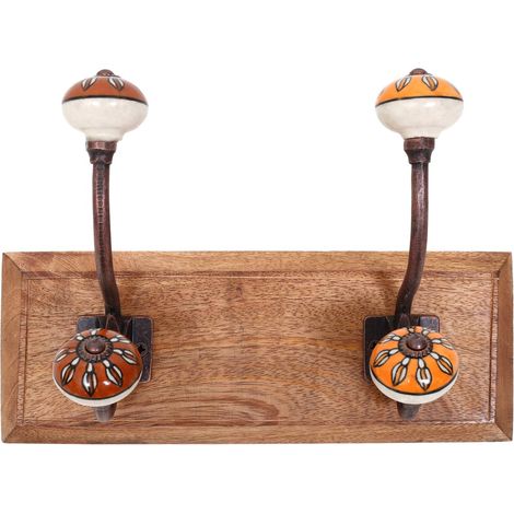 Signes Grimalt Perchero Adorno Pared  Percha 2 Pomos Percheros Marrón 1x1x1cm 35934