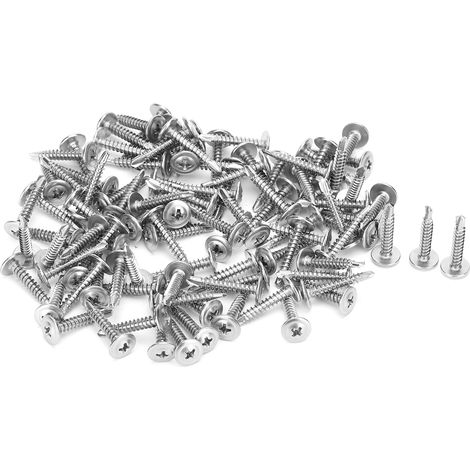 Vis M4.2x25mm Inox 410, Lot de 500, Filetage Profond, Tête Fraisée, Empreinte Cruciforme, Acier Inoxydable (1/5)