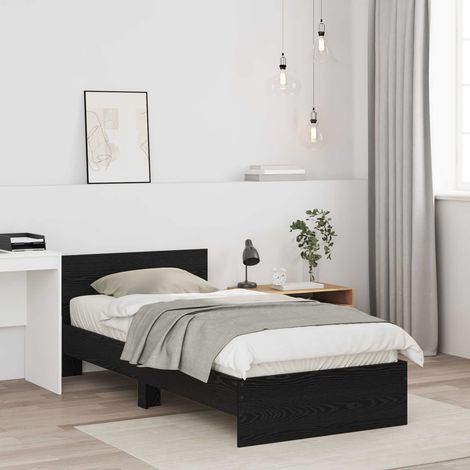 vidaXL Struttura del letto Rovere Nero Legno ingegnerizzato