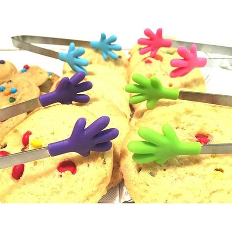 4-teiliges Küchenutensil für den täglichen Gebrauch: Edelstahlgriff, Silikonzange, kleine Lebensmittelzange (1/4)