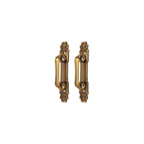 Poignées de porte antiques pour intérieur et extérieur, poignées de porte vintage en laiton à pousser ou tirer, style européen, pour portes de placards, d'armoires et d'électroménagers, dimensions : 1 (1/5)