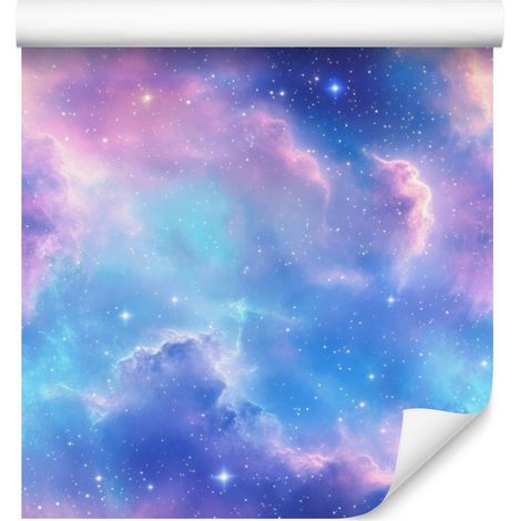 Carta da parati "Galassia Blu Acquerello, Montagna Lavanda" 50x1000 cm (1/5)