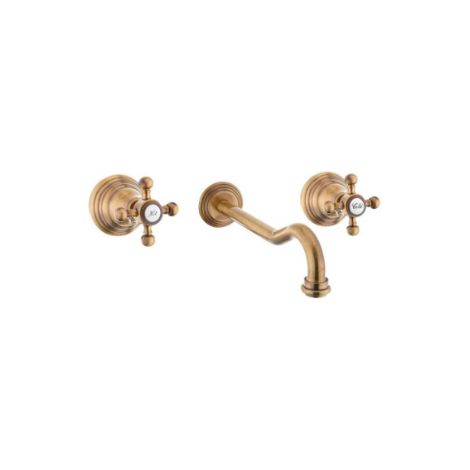 Paffoni Ensemble lavabo encastré 3 trous bronzé série Belinda-Melissa FBLV003BR  Laiton - Bronzato