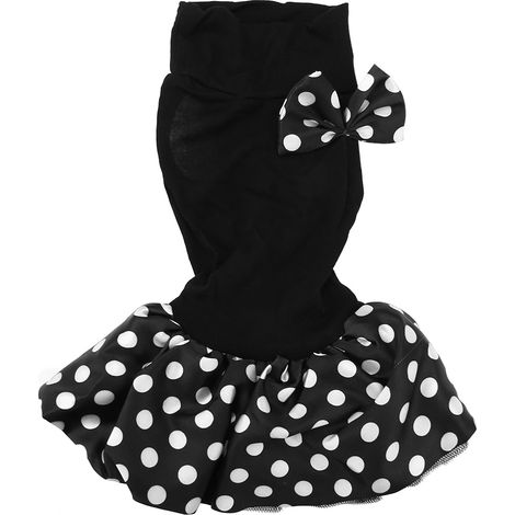 Robe Chien - Jupe Bouffante Princesse En Mousseline Avec Nœud Pour Mariage Et Fête - Noir Taille L (1/5)