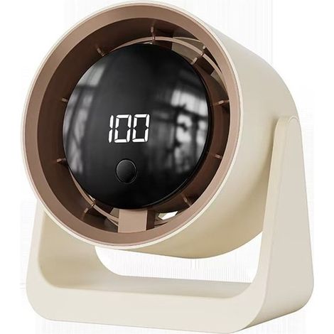 Ventiladores,Ventilador de mesa y de pared portátil 2 en 1,Pantalla LED inteligente,Recargable por USB-C,Inclinable 140° (1/5)