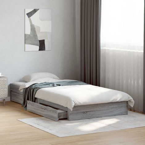 Cadre de lit avec rangement avec tiroir Sonoma gris 80 x 200 cm (1/5)