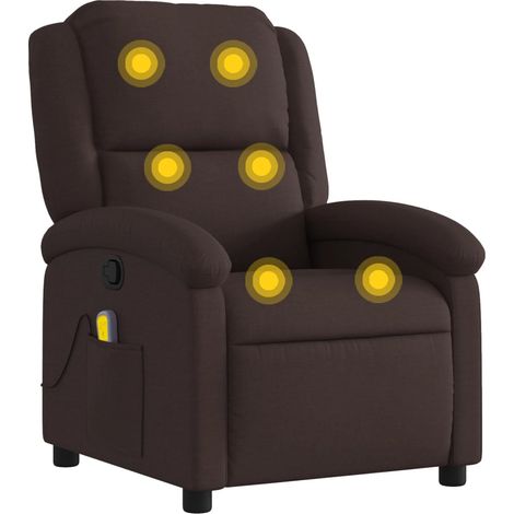 vidaXL Massagesessel Dunkelbraun Stoff (1/5)