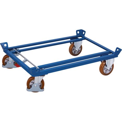 VARIOfit Palettenfahrgestell für Gitterboxen/Europaletten mit Polyurethanbereifung1210x810mm Anthrazitgrau RAL 7016