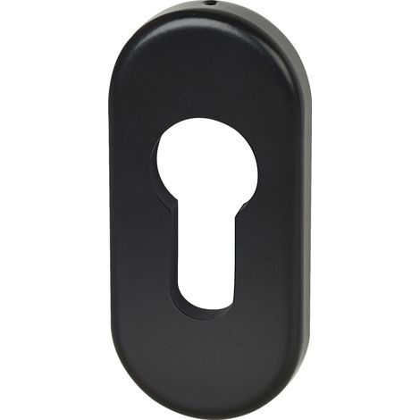 FSB Zylinderosette oval, Rosette PZ verdeckt geschraubt, Alu tiefschwarz