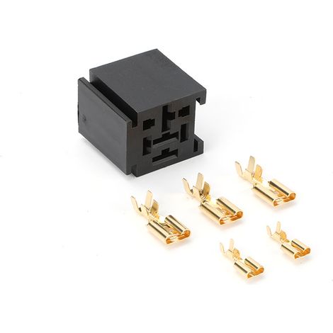 80A relay socket, automotive relay base, high-current relay base with wide terminals, 12V/24V relay plug, empty socket + non-locking connection.--DTEKGAZ