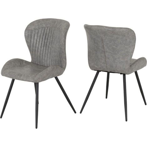 Quebec Dining Chairs x 4 in Grey Faux Leather Finish (1/5)