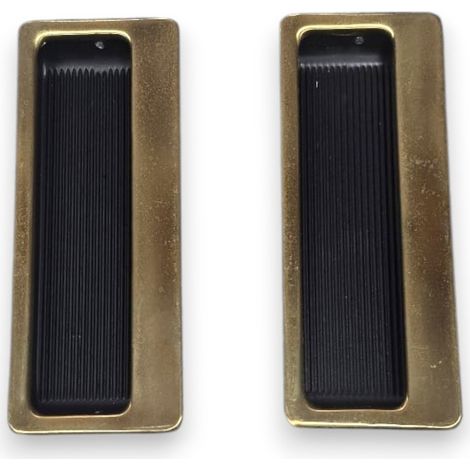 Placca corta Per Porta scorrevole Antine Vintage Lamierino Oro Bronzo 2 Pezzi