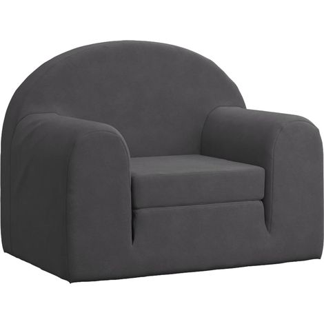 Schlafsofa für Kinder Anthrazit Weicher Plüsch vidaXL (1/5)