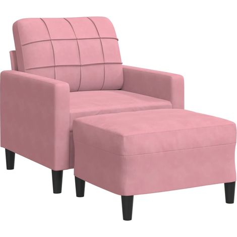 Maison Exclusive - Sessel mit Hocker Rosa 60 cm Samt