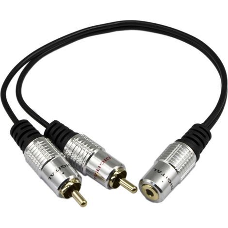 Cavo video AV da 3,5 mm a RCA per fotocamera, da connettore maschio da 3,5 mm a 3 RCA maschio per cavo audio stereo AUX per smartphone, lettori MP3, tablet, altoparlanti, home theater (2 RCA 0,25 m) (1/4)