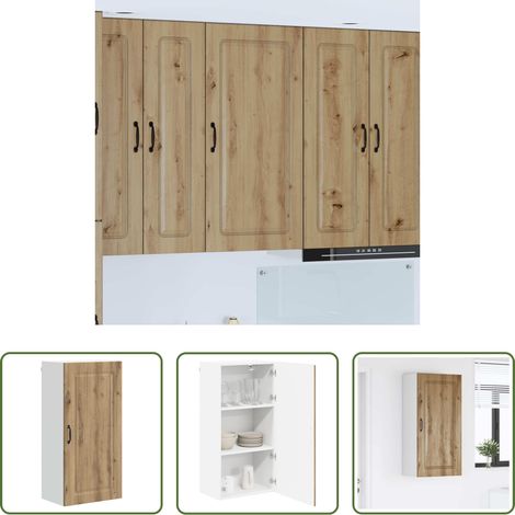 vidaXL Küchenmöbel - Küchenschrank Kalmar Artisan-Eiche 50 x 31 x 100 cm (1/5)