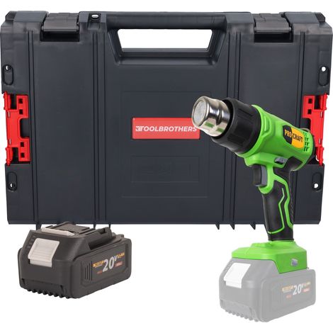 Procraft PH24bb Akku Heißluftpistole 20 V 50 - 550 °C + 1x Akku 4,0 Ah + RHINO Toolcase - ohne Ladegerät (1/5)
