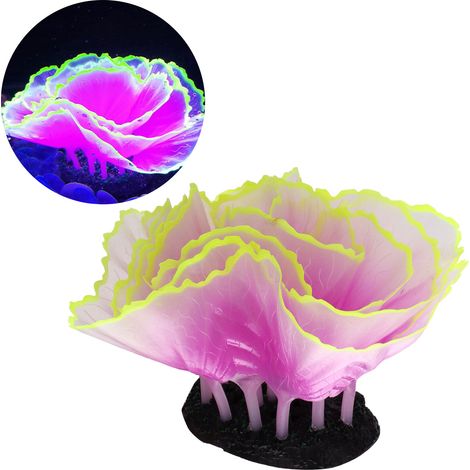 Décoration d'Aquarium Faux Plantes Marines Fluorescentes pour Aquarium Paysage Artificiel Laitue Corail Violet Effet Lumineux - AUTRES (1/5)