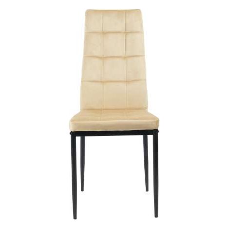 Domo Mea Sedia Sassonia in Velluto Sabbia - Design Moderno 42x49x97 cm