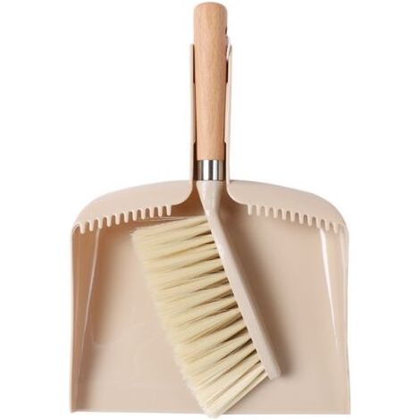 Ensemble de mini-balai avec manche en bois et pelle à poussière gravée pour le nettoyage du sol, du canapé, de la table (1/3)