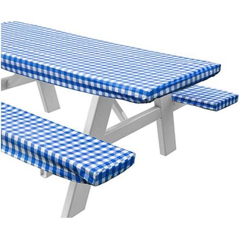 Funda para mesa de picnic，que incluye funda para banco，artículos para acampar，juego de 3 piezas de 72x30 pulgadas + 12x72 pulgadas (1/2)