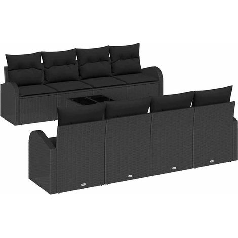 Maison Exclusive - Gartensofa-set Schwarz 55 x 55 x 37 cm Poly-Ra