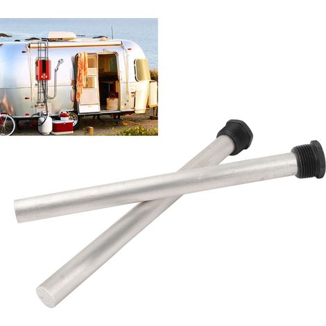 Satz aus zwei NPT 3/4" Gewinde-Magnesiumanodenstäben mit schwarzer Schweißkappe für Wohnmobil-Wassererhitzer, 19 x 235 mm. (1/5)