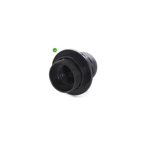 Portalampada in termoplastica Elettrocanali con doppia ghiera nero e27 4 a. 250 v.