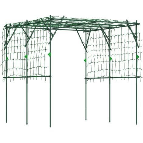 AMXCNOY Treillis en acier inoxydable, support triangulaire pour plantes grimpantes, 223 x 223 x 223 cm, arche pour rosiers grimpants, treillis de jardin pour plantes d'intérieur, treillis pour légumes