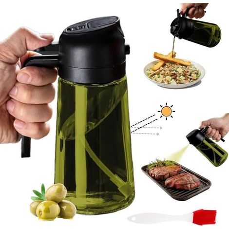 470-ml-Küchenölsprüher, 2-in-1-Küchenölsprüher und Olivenölsprüher, Olivenölflasche mit Ausgießer (1/4)