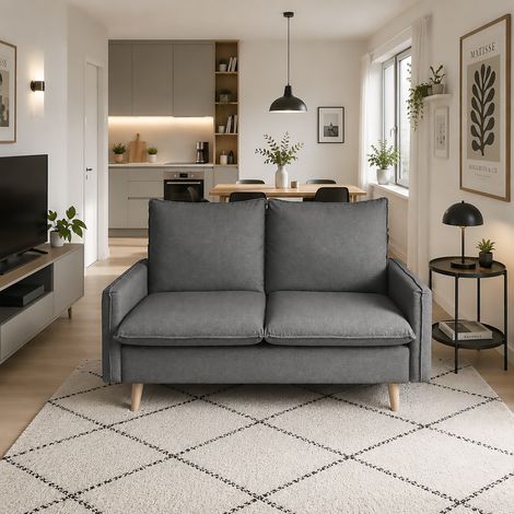 DIVANO 2 POSTI MOD. DARIO IN TESSUTO GRIGIO