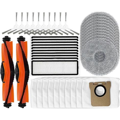 Pour aspirateur robot Xiaomi : brosse principale latérale, filtre HEPA, lingette de nettoyage et sacs à poussière (1/5)