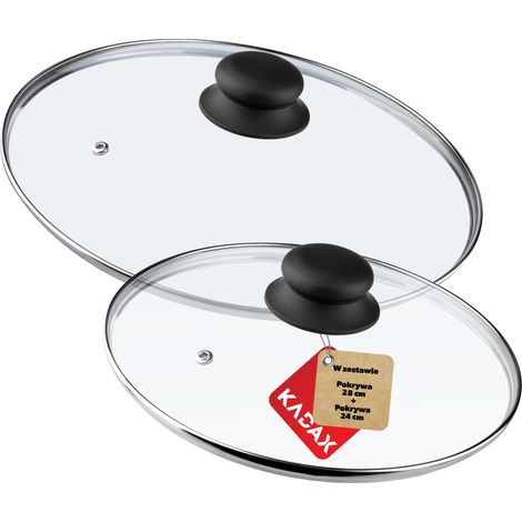 KADAX Tapa de Vidrio para Olla y Sartén 24cm + 28cm (1/5)
