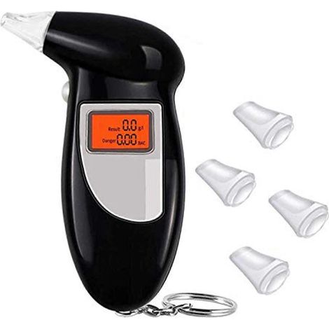 Éthylotest électronique portable, testeur d'alcool professionnel avec 5 embouts buccaux (1/3)