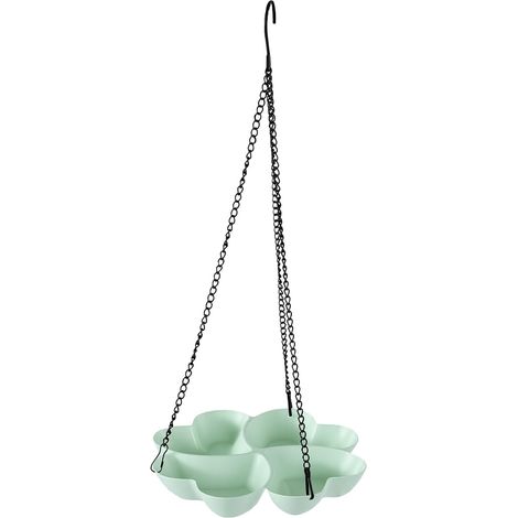 Mangeoire à Oiseaux à Plate-Forme pour Extérieur, Matériau ABS Résistant aux Intempéries, Suspendue pour Balcon d'arbre, Double Plateau de Nourriture et d'eau 289g pour Petits Oiseaux