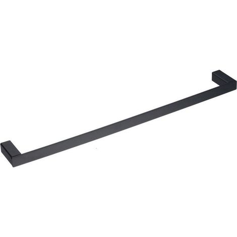 Handtuchhalter 60cm Schwarz Edelstahl Wandmontage Quadratisch (1/5)