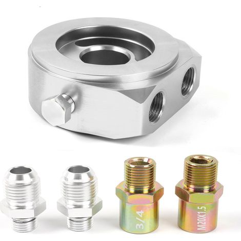 Accessoires pour modification automobile : manomètre de température pour tourteau d'huile, machine à tourteau d'huile, adaptateur pour manomètre de pression d'huile AN10 - argent (1/4)