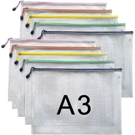 Pochettes de classement ZK-A3 avec fermeture éclair pochettes plastiques (A3 - 10 pièces) (1/5)